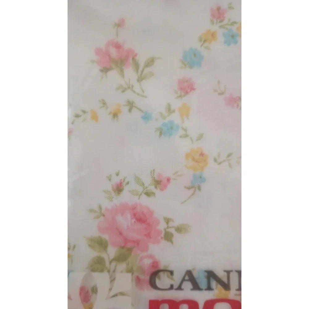 NOS Cannon Full‎ Flat Sheet Roses Floral Monticello Deadstock